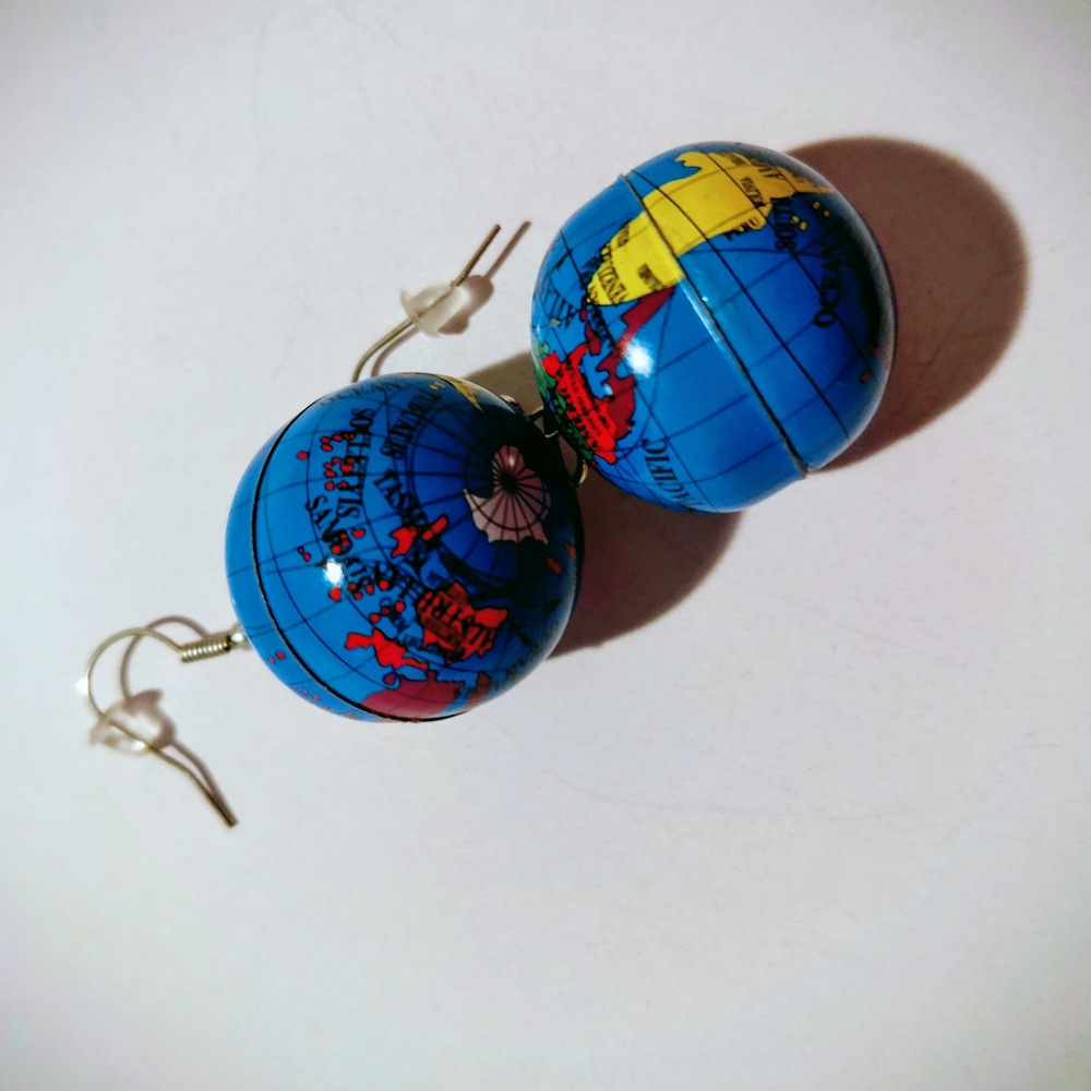 Blue Globe Earrings